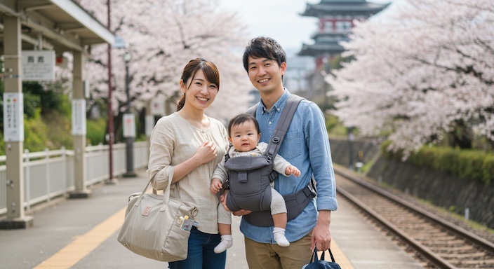 赤ちゃんとの旅行風景